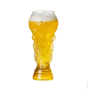 Vendita calda trofeo forma coppa del mondo bicchiere da calcio bicchiere da birra per Bar vetro creativo coppa del mondo di vetro