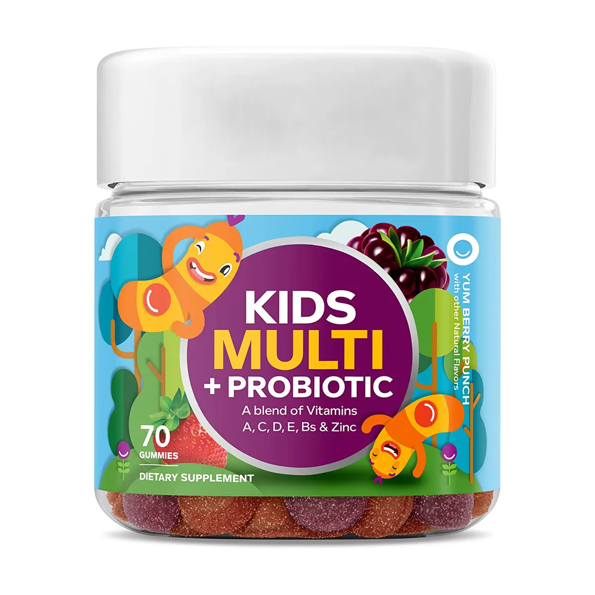 GMP 공장 oem 아이 매일 보충 비타민 C vitaminA suger 무료 어린이 종합 비타민 거미