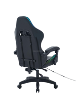 Fauteuil de jeu multifonctionnel en cuir personnalisable avec pédale inclinable Haut-parleurs à LED Fonction de massage
