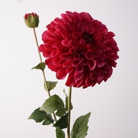 Ornements de maison doux en soie imprimée 3D style européen Dahlia, effet réaliste et hydratant, pour décorations de mariage et Saint-Valentin