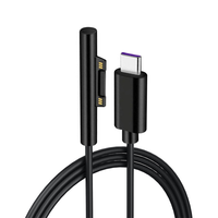 Pour Microsof Surface Pro 4 6 5 3 Go chargeur alimentation Type C DC PD câble de charge rapide 15V 3A pour Surface Pro 3/4/5/6/GO