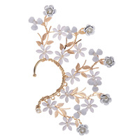 Accessoires d'oreille elfe de style européen Style de vacances sans trou d'oreille Boucles d'oreilles de mariée Forêt Fleur Feuille Alliage Crochet d'oreille