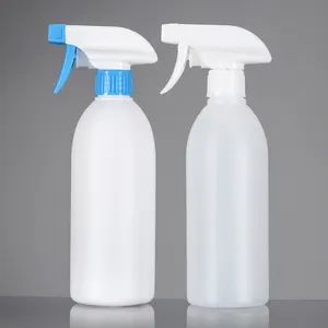 Redondo de plástico blanco botella de HDPE 500ml gatillo botella de Spray botellas de detergente