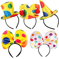 Coiffe de Clown coloré points de couleur jaune arc chapeaux cirque Performance accessoires drôle Joker chapeaux maquillage décorations de fête