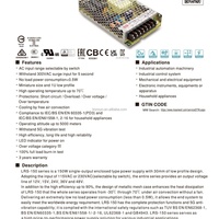 Alimentation à découpage Meanwell LRS-150-48 150W à sortie unique 48V, entrée audio 170-264VAC, certifiée CE, pour 89% de l'automatisation industrielle