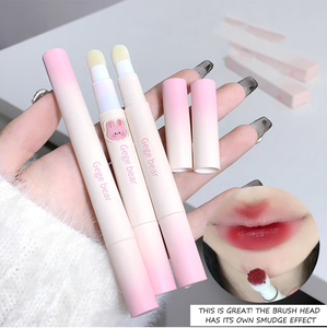 Rouge à lèvres mat à tête d'éponge douce imperméable avec motif de rouge à lèvres animé, vente chaude, mignon, Gege Bear Lip Powder Cream - Product Image 4