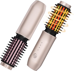 Brosse lissante et bouclante sans fil rechargeable en céramique, ionique, chauffage rapide, portable, pour salon et usage domestique, 4 réglages de chaleur, écran LCD - Product Image 1