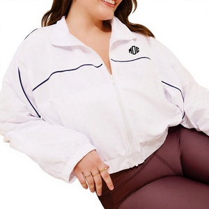 Custom <b>White</b> Nylon Sports Windbreaker <b>jacket</b> for <b>men</b> Waterproof Zip-Up Casual <b>Jacket</b> with Navy Stripes High-Quality Wholesale - Product Image 3