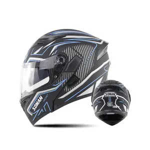 Envío de la gota de precio de fábrica de cara completa Casco de la motocicleta doble lente Flip Up Abs bicicleta Casco de la motocicleta Casco de motocicleta