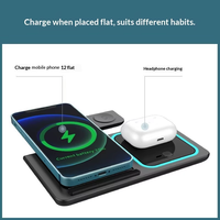 Ventes chaudes - Chargeur sans fil 3 en 1 pour téléphones mobiles Android et iOS, montres et écouteurs - Support de charge vertical pliable 15W