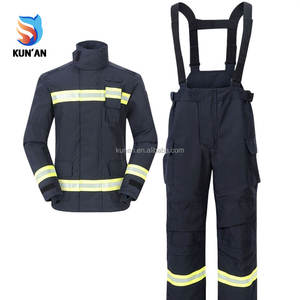 Combinaison de <span class=keywords><strong>pompier</strong></span> conforme aux normes ISO11612 EN, en matériau Aramid 3, style intégral, pour la formation aux secours d'urgence et la lutte contre les incendies de proximité - Product Image 5