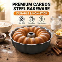 Plaque de cuisson antiadhésive en acier au carbone sans PFOA, PFOS et BPA, moule à gâteau cannelé de 10 pouces, moule à gâteau tube cannelé, moule à gâteau pour la cuisson