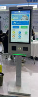 Kiosque de commande automatique 21,5 pouces MJK 2026 pour restaurant, terminal de paiement Android Windows avec SDK, écran tactile capacitif 10 points, sur pied