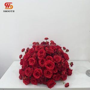 SMOOTH - Bola de Flores de Rosas Rojas Artificiales de Seda, Tamaño Personalizado de 1.8-2.4 m, Diseño Asimétrico, Centros de Mesa para Bodas y Navidad - Product Image 6