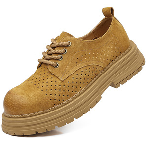 Chaussures en cuir décontractées pour hommes, respirantes et ajourées, nouvelle collection été, polyvalentes, basses, légères, pour le travail en extérieur - Product Image 5