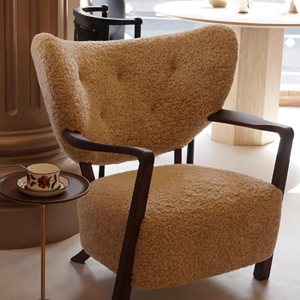 <span class=keywords><strong>Chaise</strong></span> <span class=keywords><strong>longue</strong></span> moderne confortable en <span class=keywords><strong>peluche</strong></span> avec des accents en bois élégants - Product Image 3