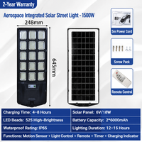 Lampadaire solaire LED tout-en-un 200W 300W 400W, étanche IP66 avec détecteur de mouvement, éclairage routier municipal extérieur