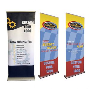 Portable Retractable Banner Stand with Roller for Outdoor Exhibit Display <b>Roll</b> up Display for Poster Prints - Product Image 1
