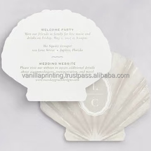 Invitation en carton coton classique personnalisée en creux et typographie imprimée carte de remerciement avec forme découpée - Product Image 3