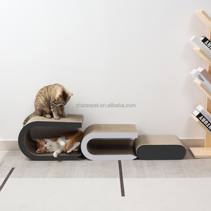 Gerecycled Papier Materiaal Huisdierbank 3-In-1 U-Vorm <span class=keywords><strong>Cat</strong></span> <span class=keywords><strong>Scratcher</strong></span> Lounge - Product Image 4