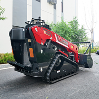 Mini Pala Gommata V1000 Compatta Cingolata Idraulica con Motore Kubota da 25CV e Trinciatrice Forestale a Tamburo