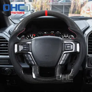 Volante per auto personalizzato adatto per F150 Ford Ranger Raptor F150 volante in vera fibra di carbonio ohc motors