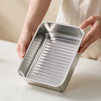 Maxcook 1250ml 304 Edelstahl Lebensmittelbehälter Küchen-Kühlschrank Aufbewahrungsbox mit Deckel Mikrowellengeeignet