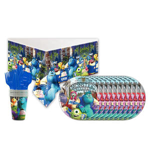 Vajilla Desechable de Alta Calidad al por Mayor con Temática de Monstruos, Vasos de Papel, Platos, Mantel, Decoraciones para Fiestas de Cumpleaños, K2114 - Product Image 6