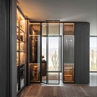 Designs modernes personnalisés pour la dressing avec portes en verre, dressing en aluminium et verre