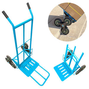Chariot de manutention pliable à 6 roues en acier pour le transport d'escaliers, chariot à main, chariot à roulettes, outils OEM pour le déménagement, la logistique, l'entrepôt - Product Image 6