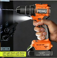Perceuse électrique portable 21V, mandrin sans clé 10 mm, moteur sans balais, vitesse variable pour la construction et les réparations domestiques