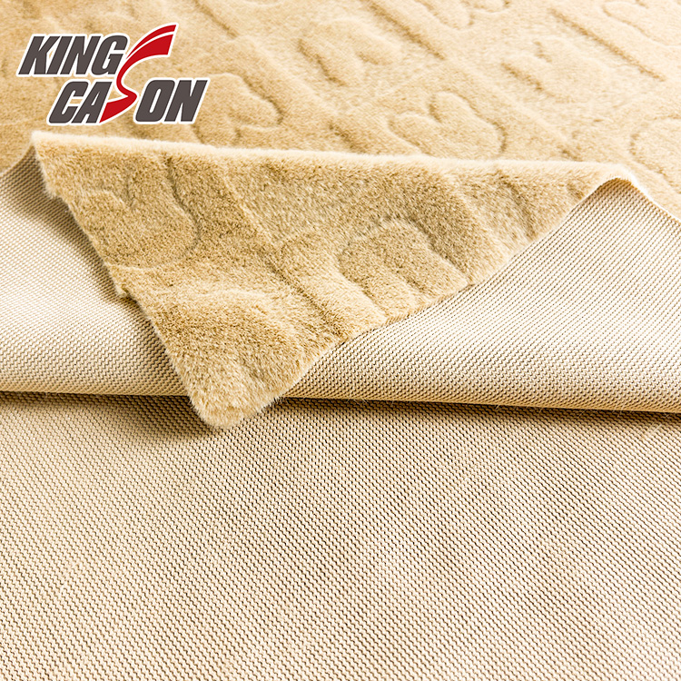 KINGCASON Factory Direct 100% Polyester Burn out Rabbit Fur Fabric 350gsm Printed for Garments Car Interlining Lining-for Girls