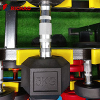 Ensemble d'haltères 5 lb - 100 lb, haltères de fitness, poids libres, équipement de salle de sport à domicile, haltères hexagonales recouvertes de caoutchouc avec support