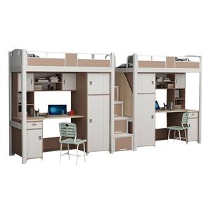 Стальная двухъярусная кровать сотрудники металлические наборы кровать Лофт кровать с столом - Product Image 1