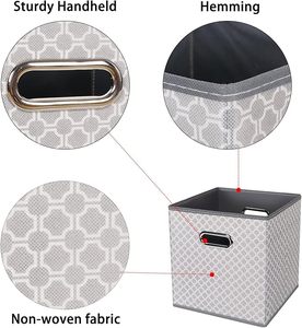 Fabric Cloth <strong>Storage</strong> Bins Fabric <strong>Cube</strong> Organizer with Dual Handles Foldable <strong>Cube</strong> <strong>Storage</strong> Baskets for Home Bedroom <strong>Storage</strong> <strong>Grey</strong> - Product Image 6