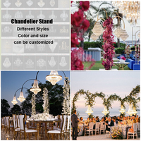 Support de toile de fond de mariage réglable à 3 têtes en alliage d'aluminium Support de lustre argenté Crochet de suspension