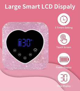 72W AB Pink Rhinestone UV LED Nail <b>Lamp</b> Cordless Rechargeable Gel Polish Dryer for Professional Salon - Product Image 4