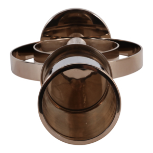 Porte-bougie décoratif en verre, base à double anneau, élégant support pour bougie pilier pour table à manger - Product Image 6