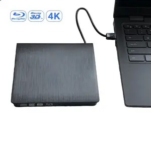 China External USB 3.0 Aluminum dvd player with blue ray BD-R BD-ROM CD RW Burner Writer Drive