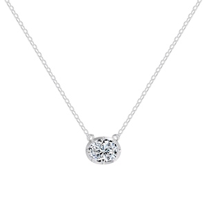 Collar con Colgante de Plata S925 con Moissanita de 2ct D VVS1, Diseño Simple y Elegante de Dylam, para Uso Diario - Product Image 1