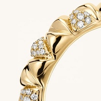 Bague géométrique triangulaire Milskye, dernier design, or 14 carats, pavé de diamants CZ zirconium