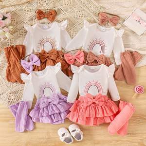 Celana <span class=keywords><strong>Ha</strong></span> lengan panjang katun putih gaya Eropa baru 2025 pakaian <span class=keywords><strong>Ha</strong></span> celana untuk bayi perempuan kancing jepret untuk musim semi musim gugur - Product Image 1