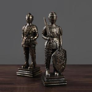 Scultura in Resina di <span class=keywords><strong>Cavaliere</strong></span> in Bronzo, Modellino Vintage di Soldato Romano - Product Image 3