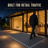 Dalles de tapis d'entrée modulaires emboîtables, sur mesure, robustes, anti-poussière, pour magasins de détail