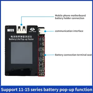 OSS W09 Pro V3 Testeur d'efficacité de batterie Pop-up pour <span class=keywords><strong>IPhone</strong></span> 11-15 Series Solve Window Pop-up Modifier la <span class=keywords><strong>réparation</strong></span> de l'efficacité de la batterie - Product Image 5