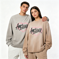 Sweat-shirt surdimensionné AMLClever en coton 100% pour hommes et femmes, impression de logo personnalisée (DTG/DTF) |   Vente en gros