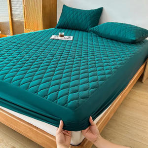 Draps de protection de matelas imperméables de qualité pour hôtels et maisons Couleur unie Housses ajustées de lit respirantes pour adultes Style uni - Product Image 5
