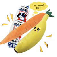 Jouet à mâcher pour chien super grand, en peluche, écologique, couineur, résistant aux morsures, motifs carotte, banane, lapin blanc, bonbon crémeux