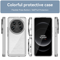 Pour Xiaomi 14 étui Ultra clair, couleur bonbon doux TPU Gel pare-chocs dur acrylique couverture arrière étui de téléphone portable pour Xiaomi Mi 14 Ultra