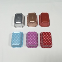 Barquettes en aluminium colorées jetables de qualité alimentaire pour poudings, avec couvercle en plastique PET - Barquettes à gâteaux 104*75*34mm 150ml
